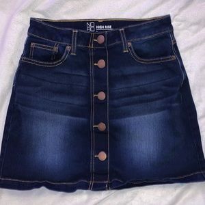 High rise denim skirt